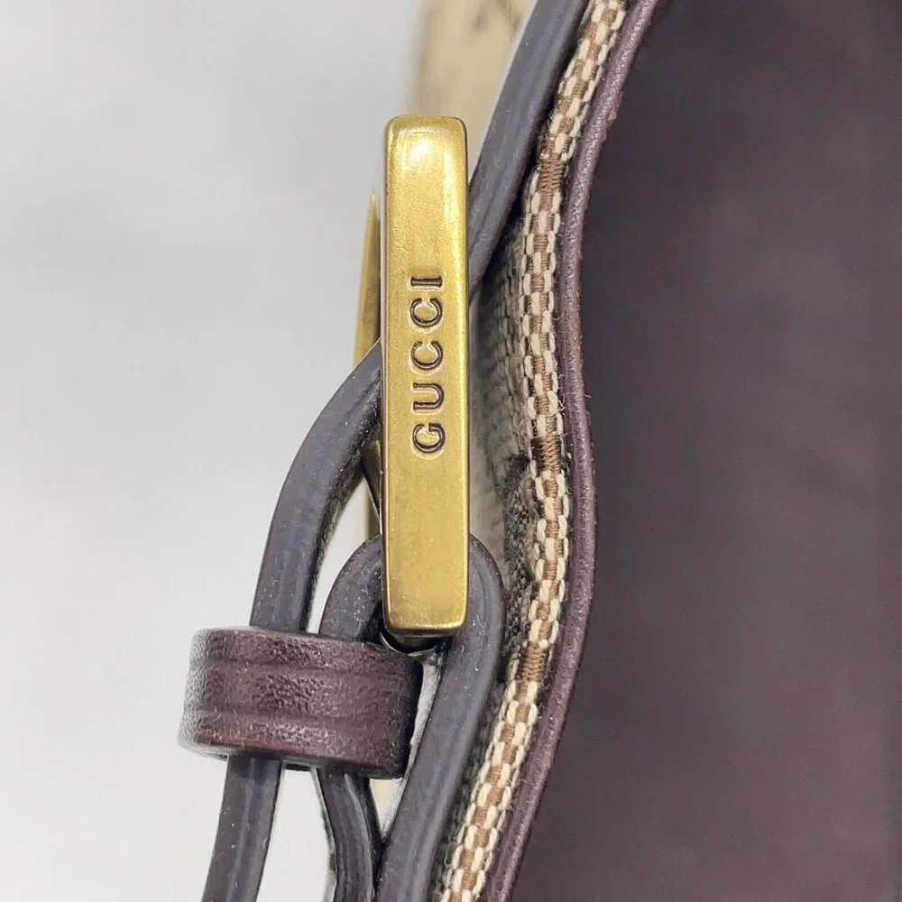 ❌SOLD❌ Authentic Gucci GG Canvas/Leather Buckle Tote Bag - Picture 14 of 17
